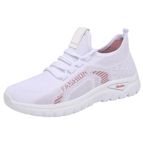 Zapatillas sin cordones para mujer, con plataforma de malla de punto, con amortiguación de aire, antideslizantes, para correr, ajuste ancho, zapatillas ortopédicas para correr, adecuadas para