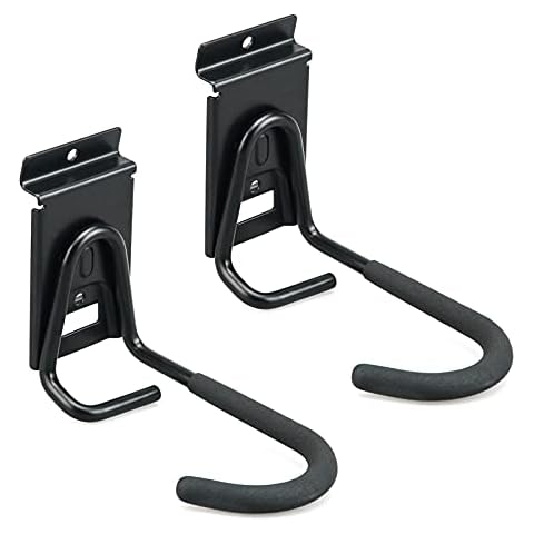 ATOOLA Bike Hooks for Slatwall - Black Bicycle Hangers, Space-Saving Garage Bike Organizer, Fits Mountain, Road, and Folding Bikes Cover