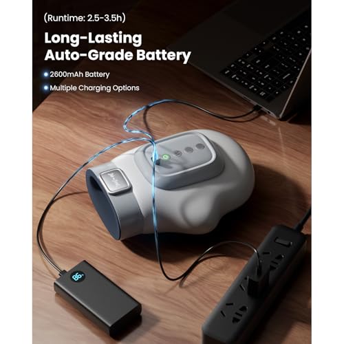 Image of BOB AND BRAD Hand Massager with Heat and Compressions, Individual Fingers, FSA-HSA Eligible, Portable HandSpa Prime Hand Massager for Arthritis and Carpal Tunnel, Pain Relief, Birthday Gifts