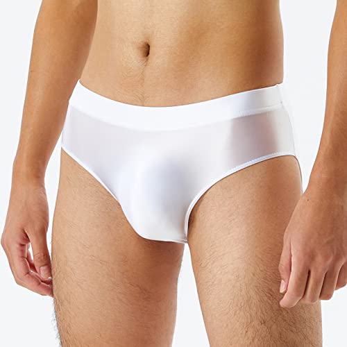 Vxuxlje Men's Oil Shiny Glossy Slim Underpant Bulge Pouch Low Waist Panties Bikini Underwear2