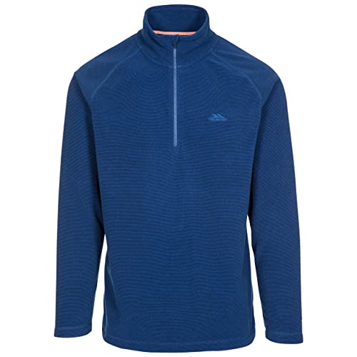 Trespass Keynote Homme Veste en Polaire Manches Longues col Montant 1/4 Zip extérieur - Bleu Marine foncé - M