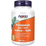 NOW Supplements, Potassium plus Iodine, Supports Electrolyte Balance*, Thyroid Support*, 180 Tablets