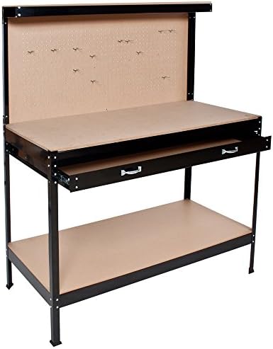 tectake® Banco de Trabajo, Mesa de Trabajo Taller, 12 Ganchos Inc...
