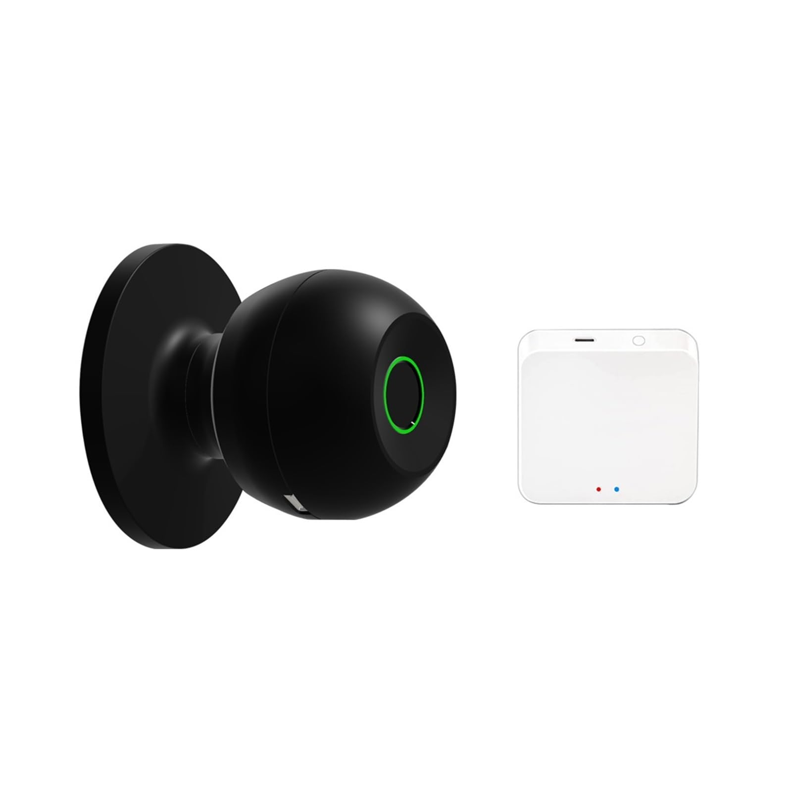 JVDDI Smart Door Handle, Control Fingerprint Round Door Knobs Rotation Lock Knobset Handle Metal Knob with Phycial Key(Nero,B)