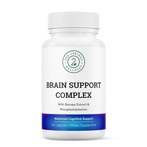 Brain Support Complex - Advanced Brain Health Supplement Nootropic with Ginkgo Biloba, Bacopa Monnieri, Phosphatidylserine, Huperzine-A, St. John's Wort - 30 Ct Memory, Focus, and Mood Supplements