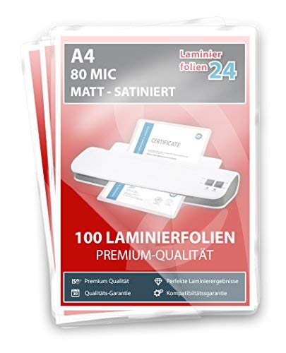 XLam Laminierfolien A4-2 x 80 Mic - matt - 100 Stück - PREMIUMQUALITÄT FÜR PERFEKTE LAMINIERERGEBNISSE Cover