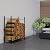 C-Hopetree 4Ft Outdoor Indoor Firewood Rack, Adjustable Metal Log Holder for Fireplace, Heavy Duty Wood Pile Storage Organizer Stacker Stand, Black