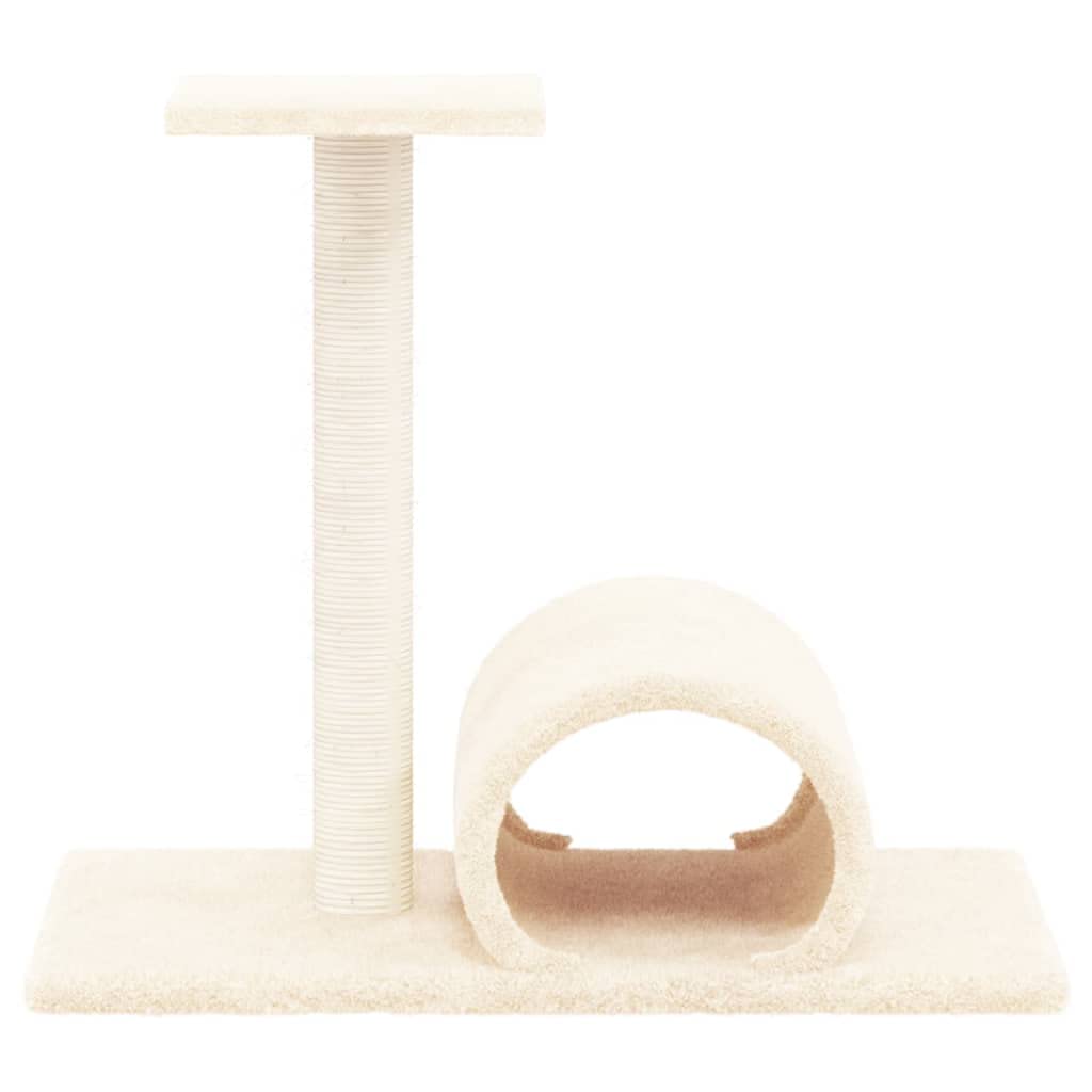 Tiragraffi con tunnel, 60 x 34,5 x 50 cm, per gatti, stabile torre da arrampicata con sisal, amaca e cavera, ideale per appartamento e balcone, legno resistente, facile da montare