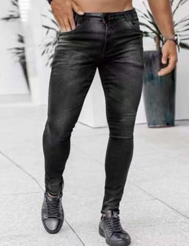 IDEALSANXUN Mens Skinny Fit Slim Stretch Jeans Denim Pants2