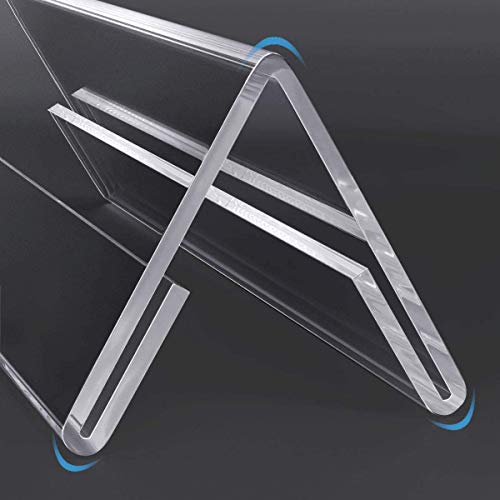 Image of Shuban Clear Acrylic Desk Name Plate Holder - 20 Pack 2-Sided 08 Inch x 02 Inch V-Shaped Display Stand for Name Plates, Table Place Cards, Signs & Labels - Reusable for Office, Business, Weddings, Restaurants & Schools