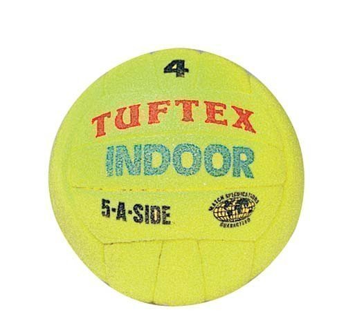New Tuftex 18 Panel Indoor Football Match Stitched Feltex Soccer Ball Yellow 4