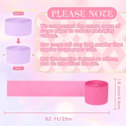 Image of NICROHOME EUR Pastel Pink Halloween Party Crepe Paper Streamers 5 Rolls