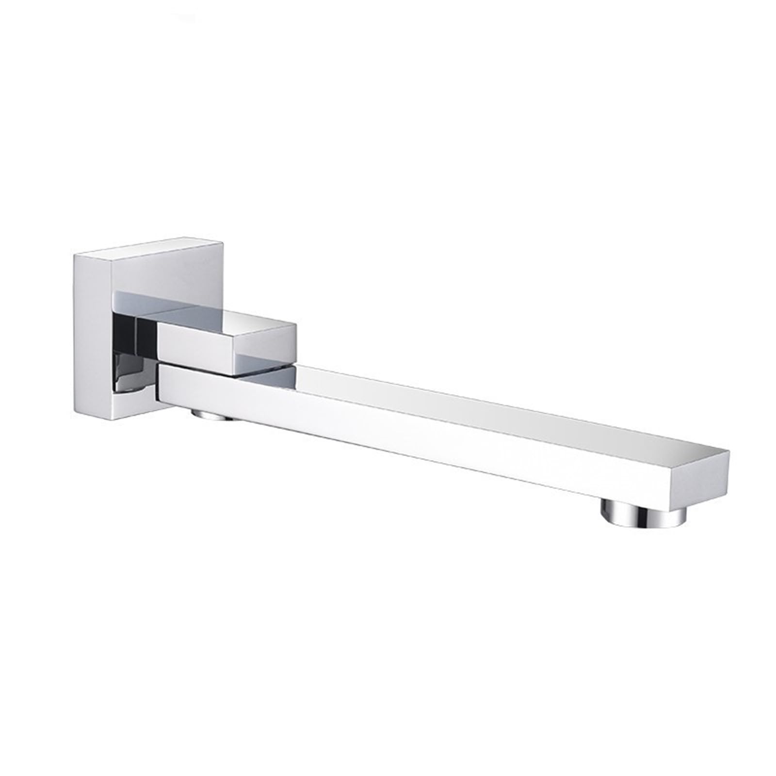 Wtaxbh Chrome Square Ss Outside Tap Wall Mounted Faucet Spout Brass Chrome Square And Round Shower Arm Bathtub Accessories Effluent(Chrome Square Ss)