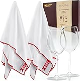 Excalibur Brothers Premium Glass Polishing Cloth 23.5' x 20' (2 Pack) - Streak and Lint Free Wine Cloths, Large Polishing Cloth for Glassware, Wineglass Cleaner Best Gifts for Men (White)