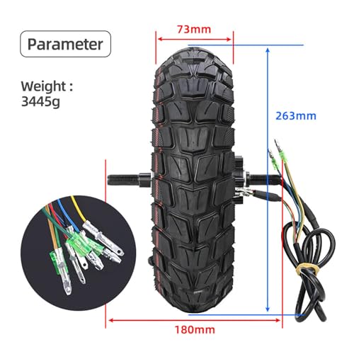 Felixstory Achterwielmotor, 48 V, 500 W, geschikt voor Kugoo M4/M4 Pro elektrische scooter, 10 inch offroad-band 80/65-6 - Afbeelding 4