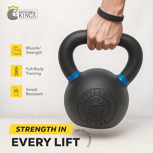 Kettlebell Kings | Powder Coated Kettlebells Weight 25LB | Hand Weights Workout Gym Equipment & Strength Training Sets for Women & Men | Weights Set for Home Gym (5-90LB) - Thumbnail 5