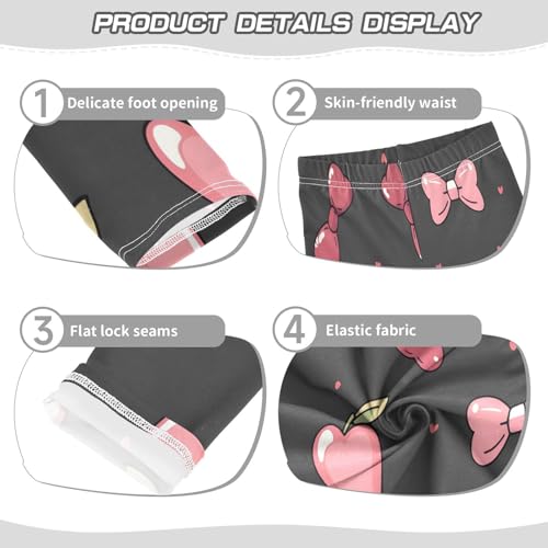 Toddler Girls Leggings Printed Yoga Pants Leggings Cherry Heart Black Background for Kids3