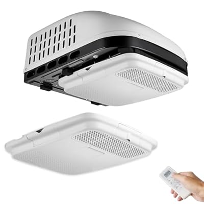115V RV Air Conditioner with Heating, 15200 BTU RV Rooftop AC Unit Roof 115 Volt Camper A/C Units, Quiet Cooling & 6600BTU Heating for Food Truck, Trailer, Fifth Wheel, Caravan, Motorhome, Van, Bus