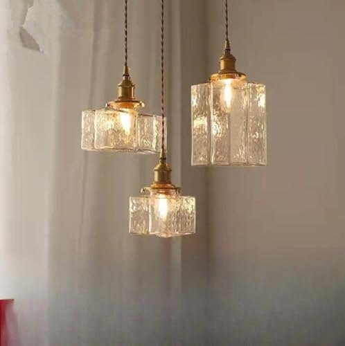 Lámpara colgante de cristal vintage CNCNSH con base E27 para techo de comedor