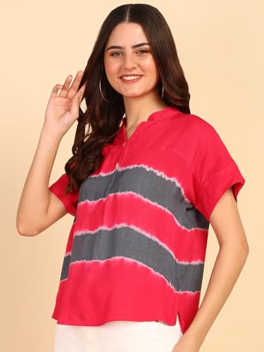 Image of Maaesa Hand Dyed Rayon Top for Women