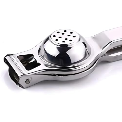 Image of 2-in-1 Stainless Steel Lemon Squeezer with Bottle Opener | Manual Citrus Juicer | Food Grade Rustproof Heavy Duty Lemon Press for Lemon & Lime | Easy Clean Kitchen & Bar Use | Silver