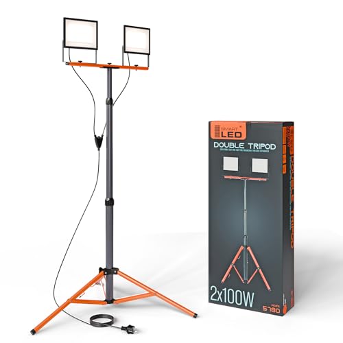SmartLED Baustrahler Arbeitsstrahler mit Stativ 2x100W, LED...