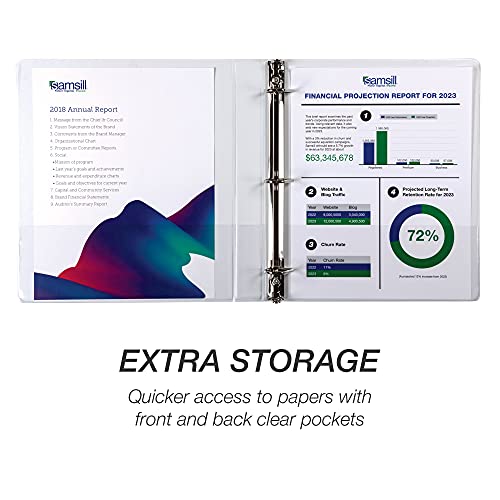 Image of Samsill Durable 1 inch 3 Ring Binder, D Ring Binder, 100% Recycled Chipboard, White
