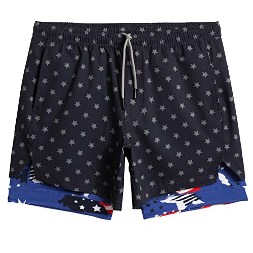 Image of maamgic Mens Workout Shorts 2 in 1 Stretch 5 inch / 7 inch Gym Shorts Running Shorts with Compression Liner Zip Pocket