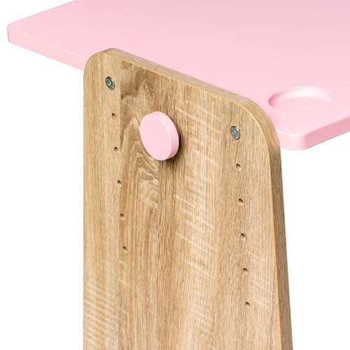 Image of Alex Daisy Texas Height Adjustable Kids Study Table & Chair Set | Non-Toxic Safe Material | Soft Coated Premium Finish | Engineered Wood Kids Study Desk (Pink)