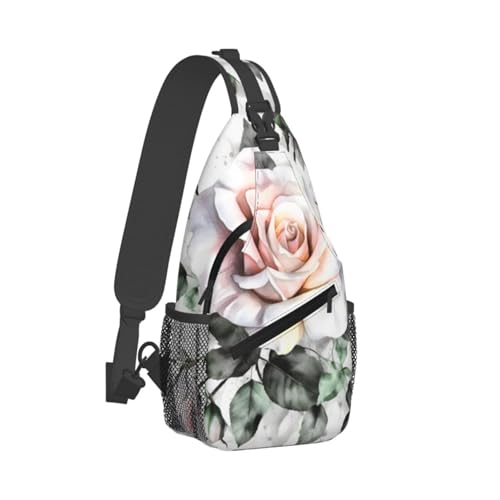 Morrales cruzados para pecho para mujer y hombre blanco floral miniatura 2