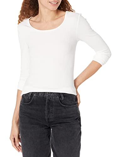 Image of Amazon Essentials Women's Long Sleeve Slim-Fit Rib Scoop Neck Sweater, Fall Tops, Pack of 2