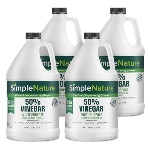 SimpleNature 50% Vinegar (1 Gallon, 4 Pack) - Ultra Concentrated