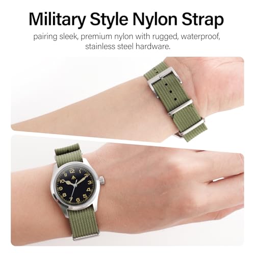 Image of TACTICAL FROG Nylon Watch Band 18mm 19 mm 20mm 22 mm 24 mm, Waterproof Military Watch Straps Replacement for Men Women, With Stainless Steel Buckle