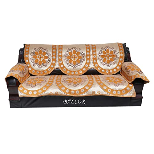 Image of Cotton 12 PCs Design DECAN Sofa Cover with Handle Cover Set of 5 Seater(3+1+1+6)-MUSTERED