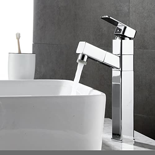 Robinet mitigeur de lavabo avec douchette extractible et bec orientable multi-usage - 3