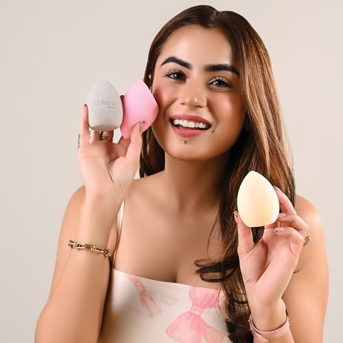 Image of Milagro Beauty Makeup Sponge Blender Non-latex, Soft, Satin Blending Puff for Foundation, Face Powder, Cream Wet & Dry Make Up (Pink)