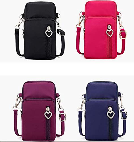 Womens Crossbody Phone Bag Purse Oxford Shoulder Pouch Wristlet Wallet W Card Pocket For Iphone Xs Max 8 7 6 Plus Galaxy Note 9 Note 8 J8 J4+ S10 S9 Sony Xperia Xa2 Xz3 Xz2 Lg Stylo 4(Black) #TOP6