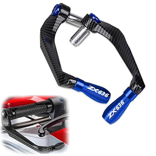 Protège-mains moto en fibre de carbone turquoise pour Kawasaki ZX636 ZX 636 2019 2020