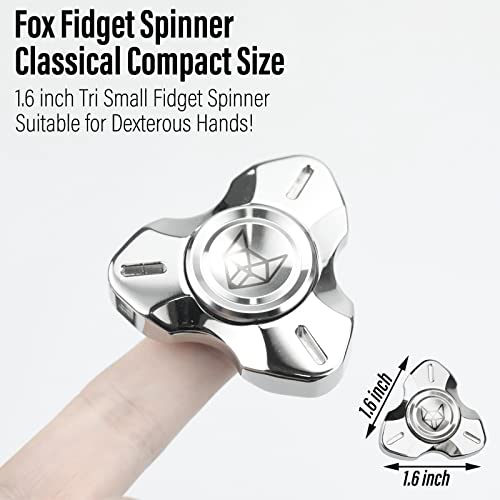 Image of FREELOVE Premium Metal Fidget Spinner for Adults, Stainless Steel Heavy Silent Spinner with Precision Bearing, Small Office Desk Toy & EDC for Stress Relief Focus ADHD, Pro Silver