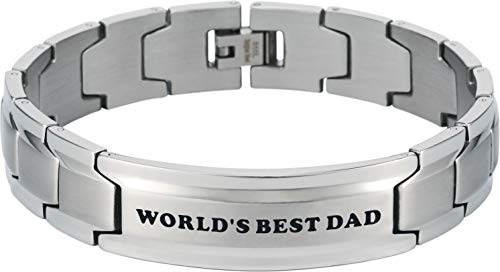 World's Best Dad Bracelet For Men - Surgical Grade Stainless Steel Adjustable Link Bracelet | Father's Day Gift - View #7
