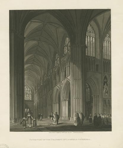 Tableau impressions d'art mural de la cathédrale de Lichfield - Charles Wild gravure 60x90cm