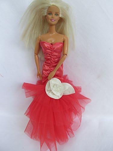 Fat-catz-copy-catz Dolls sized Hollywood Glamour ruffled fishtale style Ball gowns party dress (Doll not included) (Plain Red Hollywood Dress)
