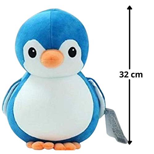 Image of HUG 'n' FEEL SOFT TOYS - 18 cm Blue Penguin Plush Toy | Cute Stuffed Animal for Kids, Boys & Girls | Ultra Soft, Huggable & Cuddly Toy for Birthday, Baby Shower & Valentine