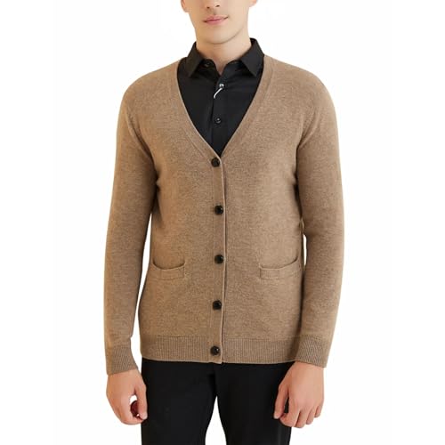 Men's Cardigan Knit Sweater Wool Warm Long Sleeve Cardigan Tops4