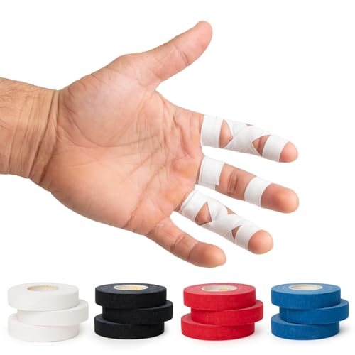 Gold BJJ Jiu Jitsu Tape - Strong Athletic Finger Tape, 1/2' x 30' - Protect Fingers and Toes in MMA, Judo, Wrestling, Martial Arts, Rock Climbing (3 Rolls, White)