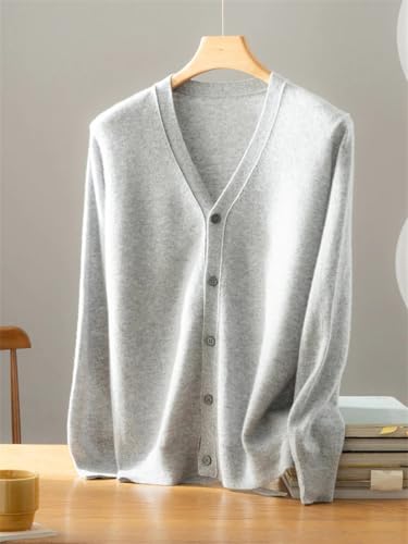 Men's V-Neck Cardigan Sweater Long Sleeve Fall Winter Classic Casual Solid Korean Style Male Knitted Tops3