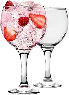 Rink Drink 2x 645ml (22.7oz) Gin & Tonic Glasses Large Spanish Style Copa Balloon Cocktail Glasses for Gin and Tonic