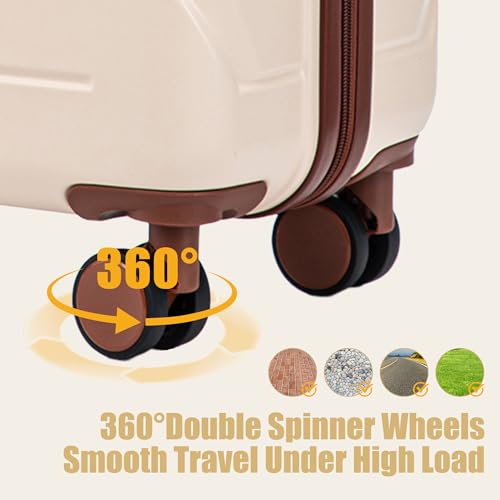 Image of 28 Inch ABS Hard Shell Large Luggage With Combination Lock and Side Hooks, Beige