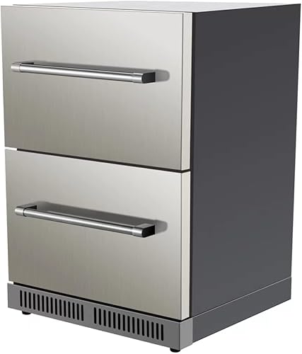 Refrigerador bajo encimera de 24 pulgadas, refrigerador de bebidas de 5.12 pies cúbicos con compresor de doble zona, control inteligente de