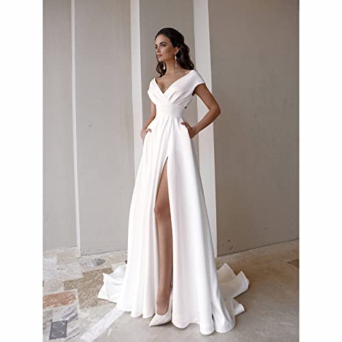 Vestido longo de coquetel de noite dividido, vestido de noite feminino com decote em V vestido de fe